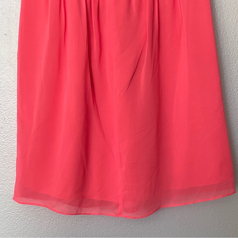 NWT Shoshanna Carine 100% Silk Bright Pink Spaghetti Strap Mini Dress Size 10 - Picture 6 of 10